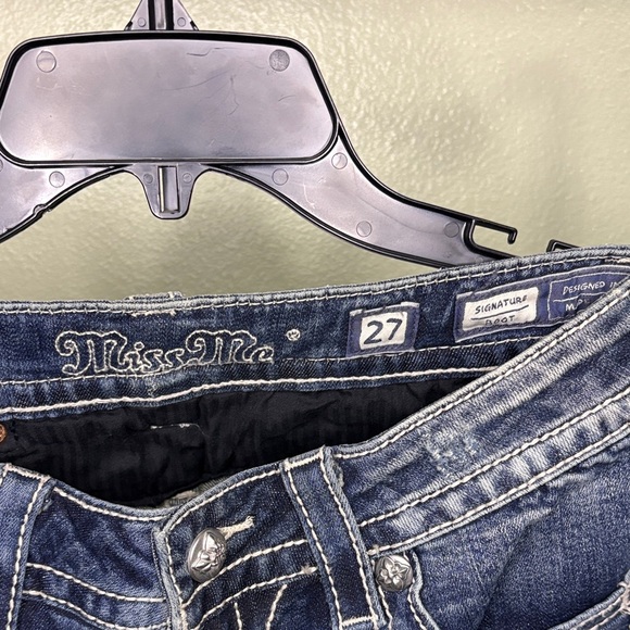 Miss Me Women's Distressed Blue Boot Cut Jeans - Picture 2 of 9